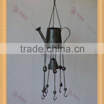 Metal waterning can garden windchime with hook