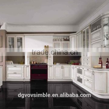 China cheap modern white solid wood kitchen cabinet unit