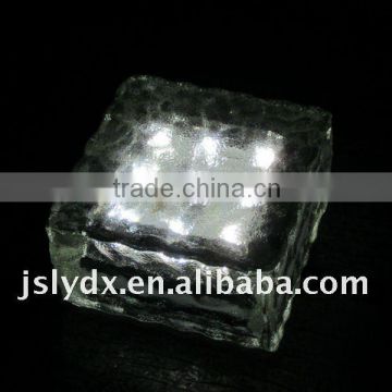 LED solar ice glass brick light(10*10*10cm)