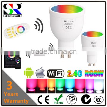 Phone controlled WIFI 2.4G IOS and Android 4W WIFI LED RGBW spot light