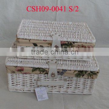 new style of willow suitcase basket