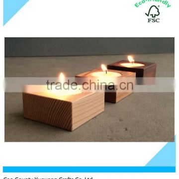 Modern Home Decoration Square Wooden Candle Holder Reclaimed Wood Candle Holders