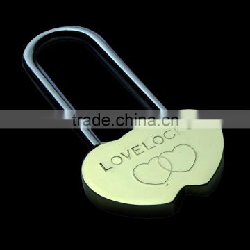 2017 Best selling Silver Solid brass lock , Double Heart Love Padlock for Chirstmas love gift