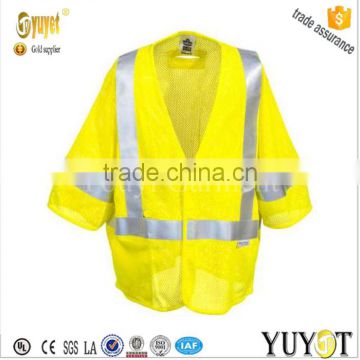 yellow hi visibility middle sleeve security workwear jacket