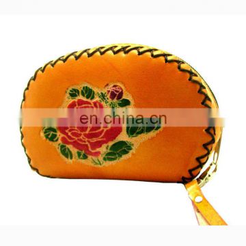 zipper genuine leather coin purse small mini pocket squeeze coin purse for kids MCP-0022