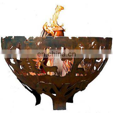 Half Ball Antique Outdoor bbq Fire Bowl With Cut Designs