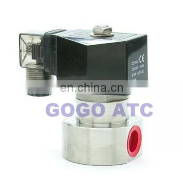 GOGO 0.5-100bar SS304 3/8 1/2 inch high pressure solenoid valve 12V DC Orifice 10mm N.C stainless steel water wash pump valve