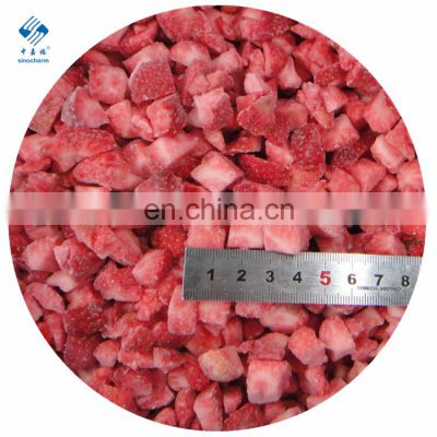 Sinocharm BRC A New Crop IQF Fruits Honey Sweet Charlie American 13  IQF Strawberry Cubes Frozen Strawberries Diced In Sugar