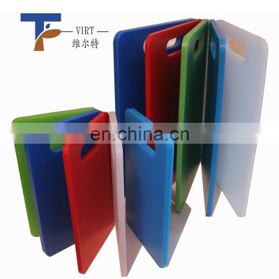 Color square PE chopping board with holes 330*200*10mm