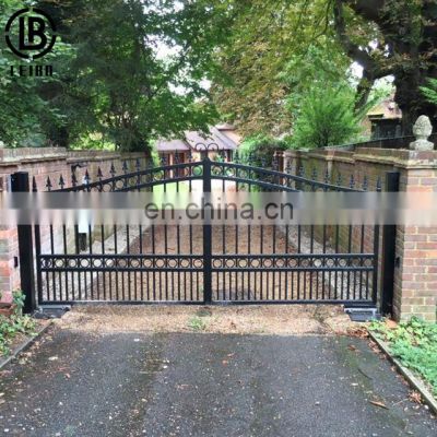 Galvanized Powder Coated Steel Gate House Main Gate with Electronic Gate Opener Designs