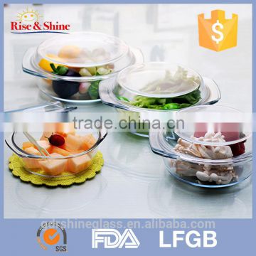 High Quality heat resistant antique clear glass bowls and plates for sale