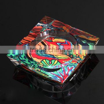 charming engraved crystal ashtray with various pattern for wholesale