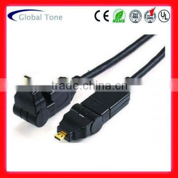 GT3-12X05 Micro HDMI male (rotating 360deg ) to HDMI male (rotating 360deg) cable