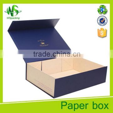 Luxury matte royal blue cardboard packing box magnetic foldable box