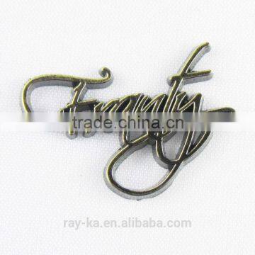 garment metal letter logo pin