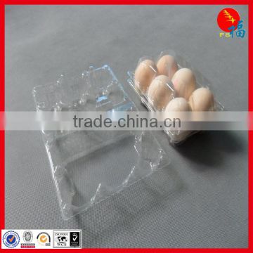Plastic tray for egg packaging in glassclear