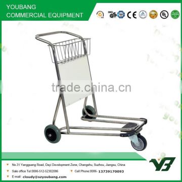 2015 New best selling 3 wheels 304 stainless steel airport luggage trolley carts (YB-AT09)