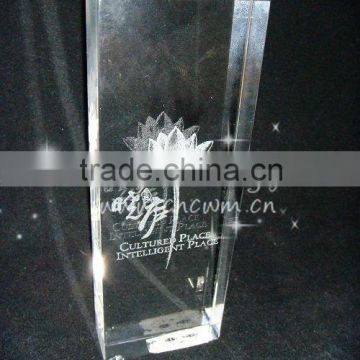 Laser Flower Cube Crystal For New Year 2013 Gift & crystal home decorations