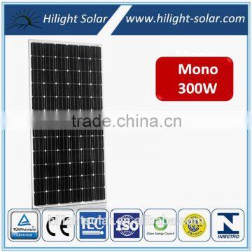 Factory Price High Efficiency High Quality 300W Mono Solar Panel with TUV IEC CE CEC ISO INMETRO certificates