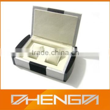 High quality factory customized made leather double watch collector box (ZDS-JS1434)