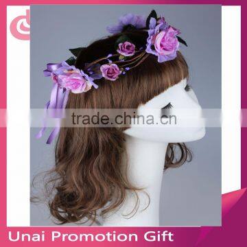 Fashion Bohemian Style Women Handmade Flower Hairband Crown Wedding Wreath Bridal Headdress Forehead Headband Hair Head Band