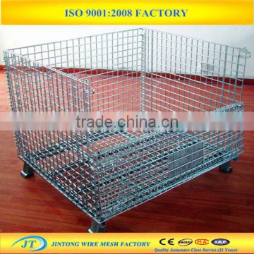 Collapsible foldable galvanized wire basket
