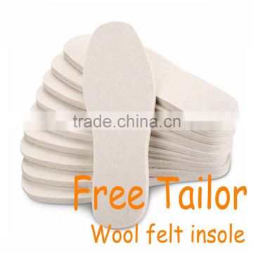 free tailor no trasformation pure wool nonwoven insole