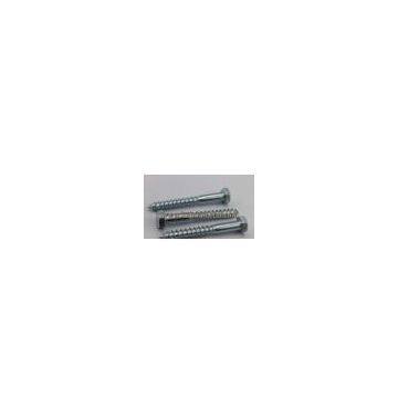 Hex head, flat head zinc plated lag bolts