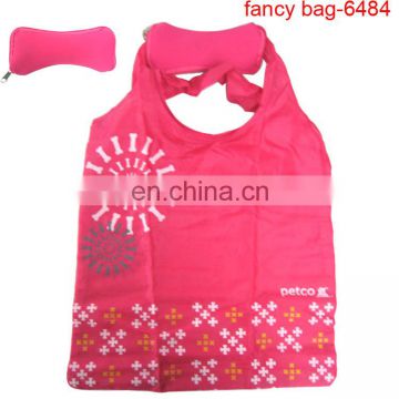 Custom Pink foldable bag pillow shaped for shopping cheap Wholesale