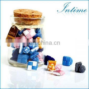 China Supplier Fabric Knot Cufflinks Silk Cufflinks Custom silk cufflinks
