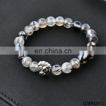 Latest fashion bracele men natural agate stone beaded bracelets