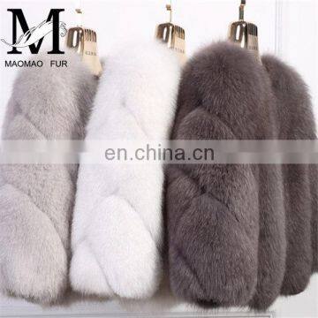 Fashionable Whole Skin Classic Design Women's Lovely Genuine Fox Fur Coat