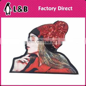 2017 patches for clothing custom embroidery applique with sequins patches for clothes
