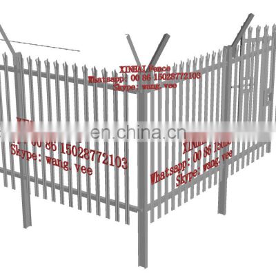 high security Signal base station powder coated W Section triple pointed Metal palisade fence