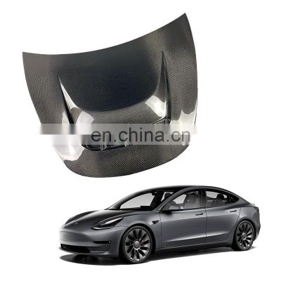 Accessories Parts Real Carbon Fiber Hood For Tesla Model 3