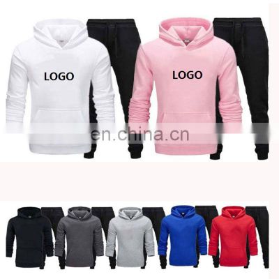 Wholesale custom-made men's and women's leisure sports and leisure hooded sweater large size 2-piece jogging suit