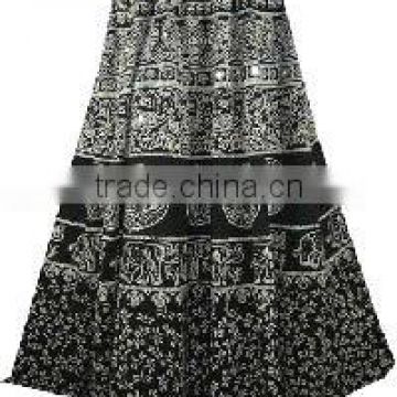 Ethnic Bohemian Motif prints wrap arround women long skirts wholesale price from jaipur india
