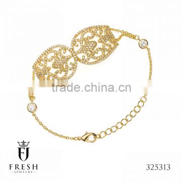 325313 Designed Gold Plated Bracelet - Wholesale Gold Plated Jewellery, Gold Plated Jewellery Manufacturer, CZ Cubic Zircon AAA