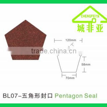 real Stone coated pentagon seal tile