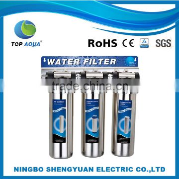 Stainless Steel Big Blue 3 Stage Drinking Water Filter Housing
