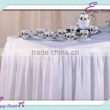 YHK#02 shirred pleats table skirt - polyester banquet wedding wholesale chair cover sash table cloth skirt linen