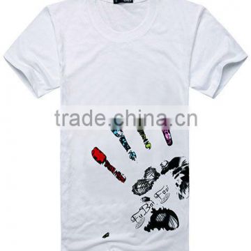 2013 fashion summer t-shirt men's beach rib collar and cuffs t-shirt
