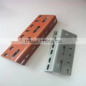 Slotted angle iron rack with accessories or boils andf nuts and corner plates