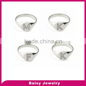 Hot Sale Fashion Wholesale 316l stainless steel letter k jewelry rings