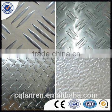 polished bright aluminum tread plate five bar / diamond checker sheet 3003 H22