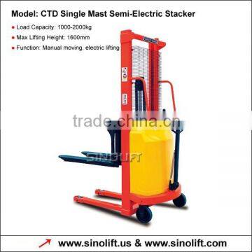 Sinolift-One-stage Mast Semi Electric Stacker with Low Price