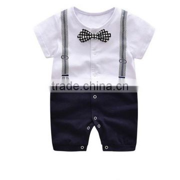 Body Suit Clothing Newborn baby cotton romper Gentleman Suit Bow Baby Boy Jumpsuit