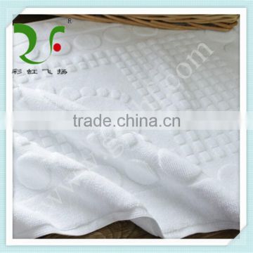 White jarquard hotel cotton floor bath mat wholesale