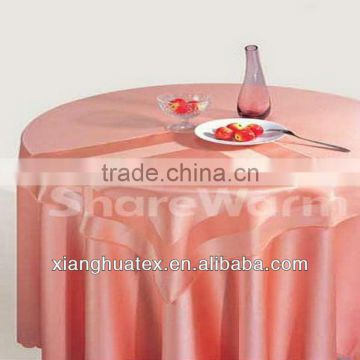 Pink satin table cloth