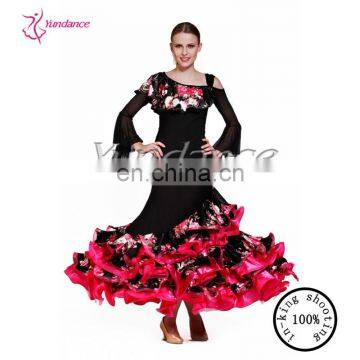 hot sale red flower flamenco skirt AB035